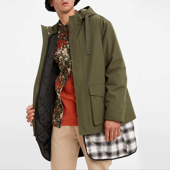 NWT Levi's Premium Forest Night Green Warm 2-in-1 Folsom Utility Jacket M